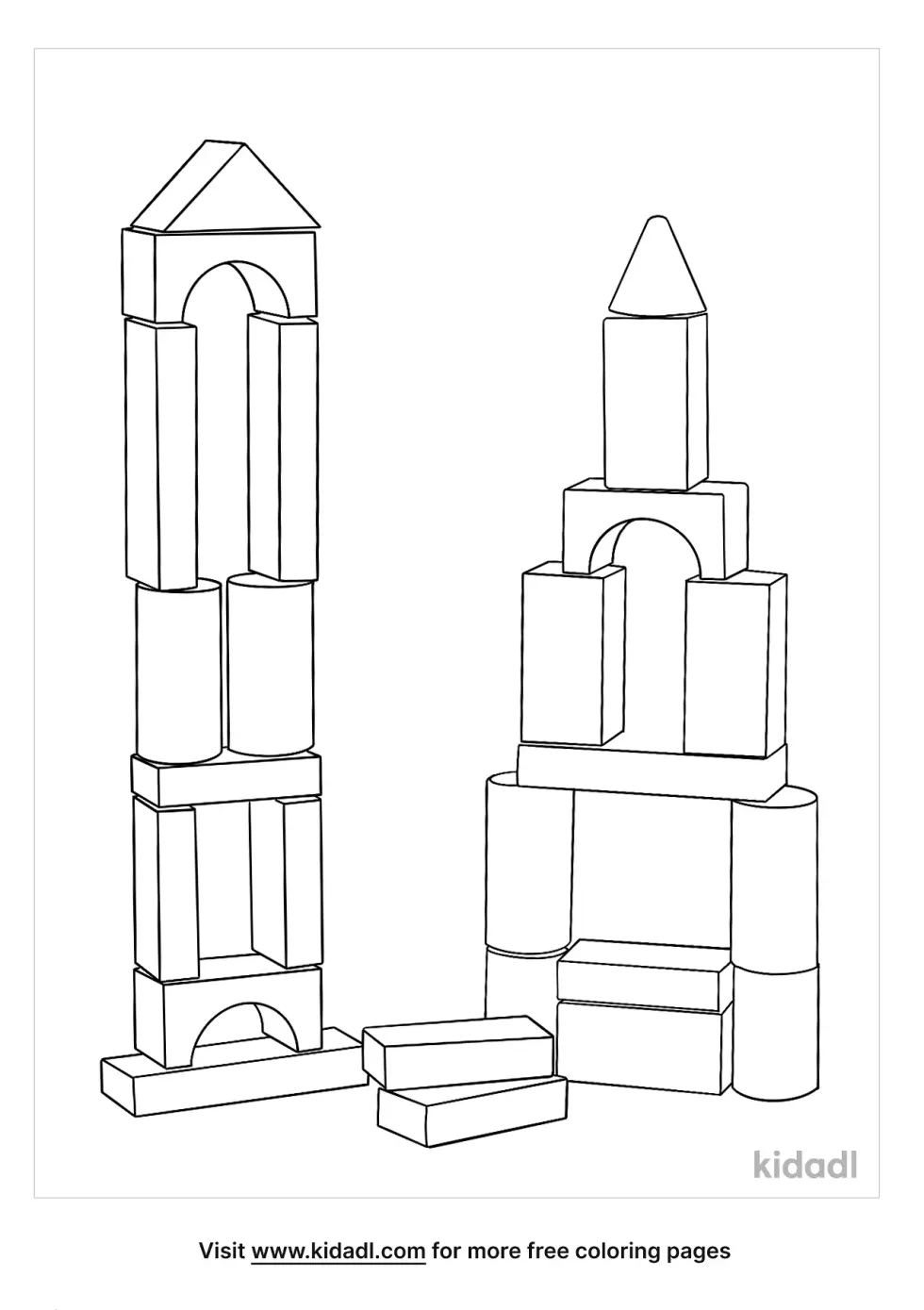 Building Block Coloring Page | Kidadl