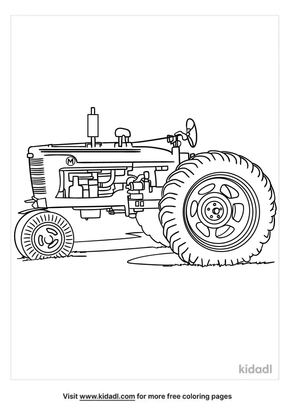 Vintage Tractor Coloring Page