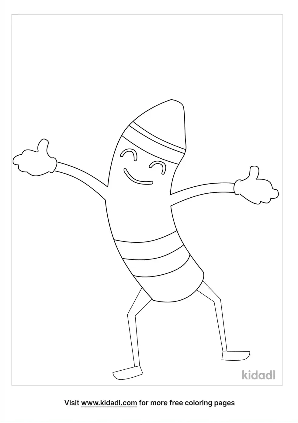 Crayon With Arms And Legs Coloring Page