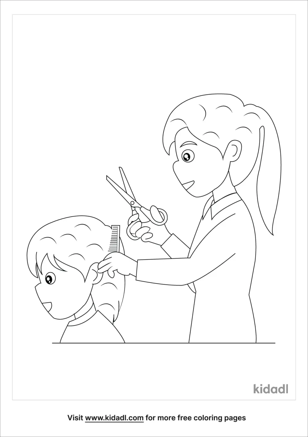 Haircut Coloring Page