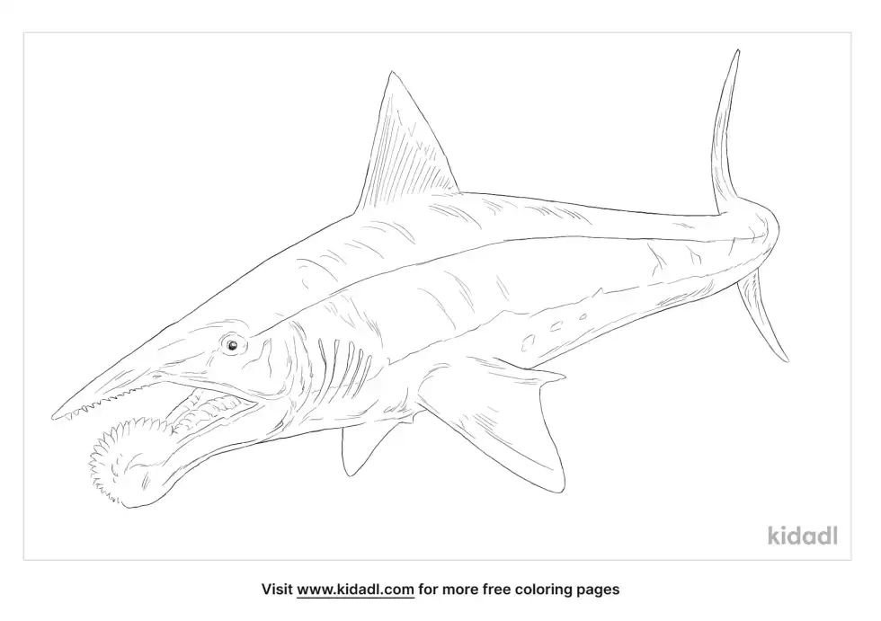 Helicoprion Coloring Page