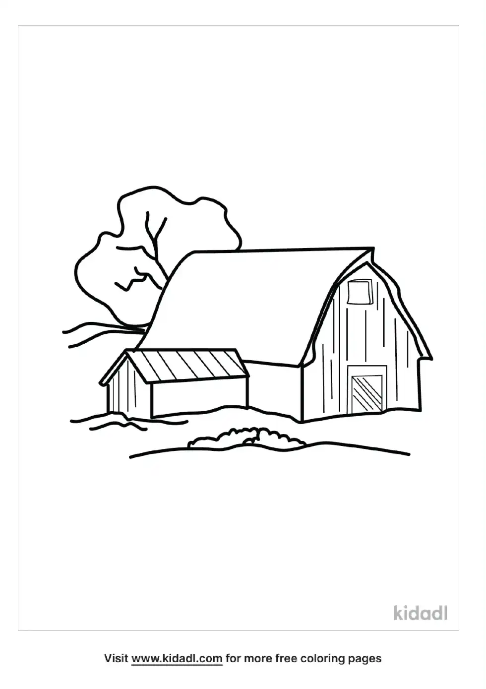 Cartoon Barn Coloring Page