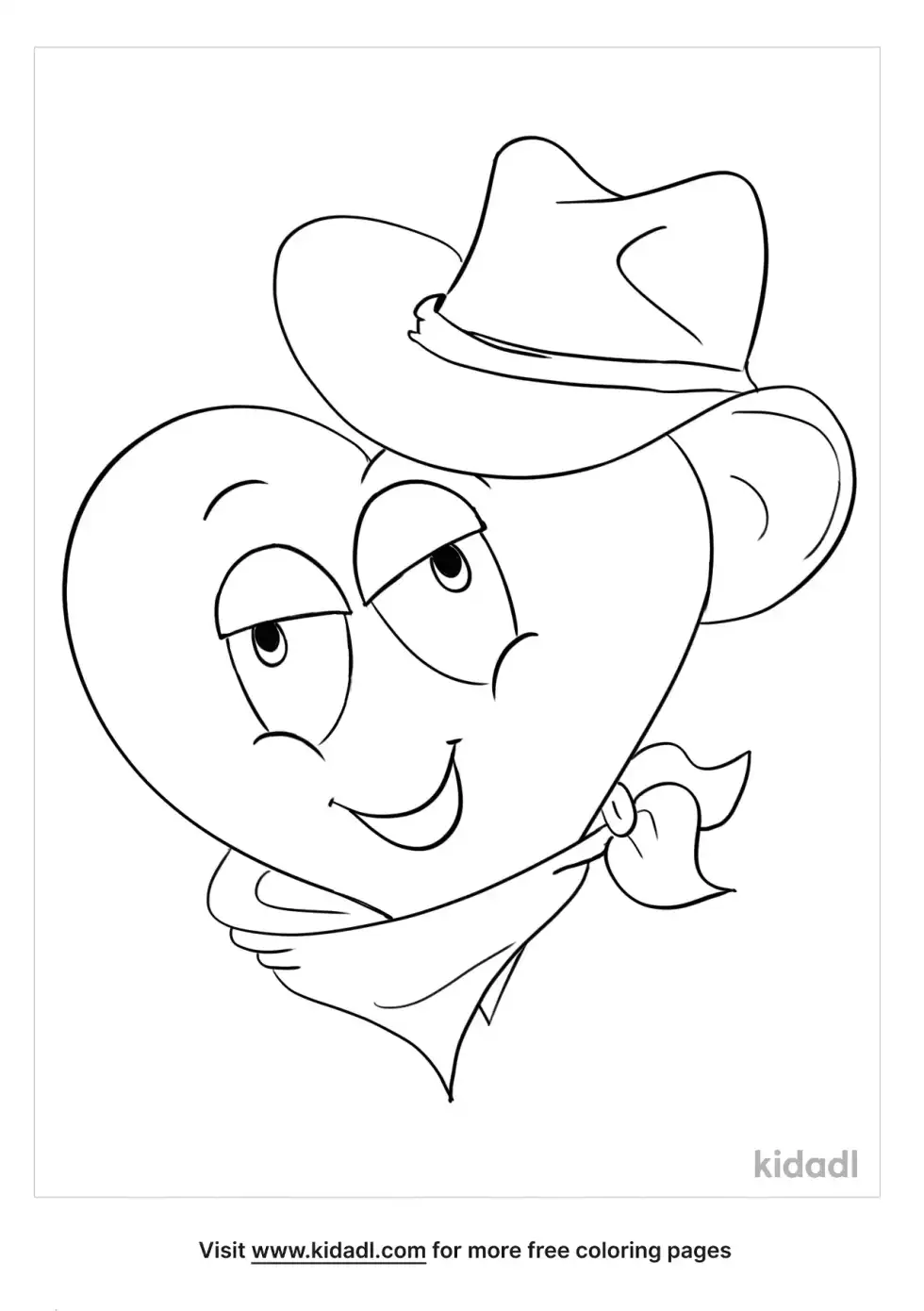 Cowboy Heart Coloring Page
