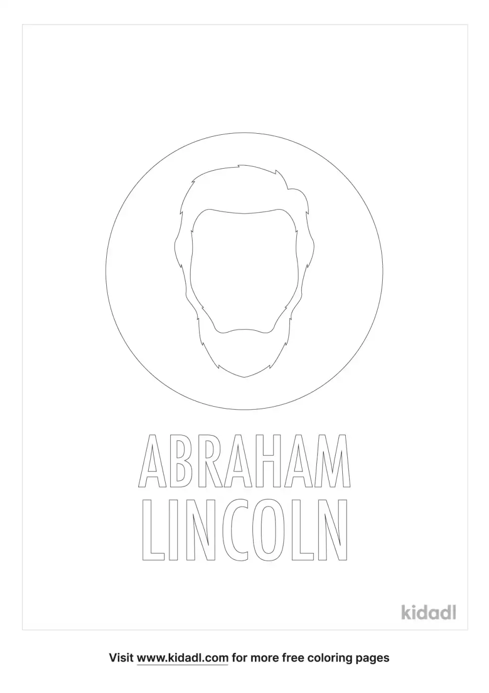 Abraham Lincoln Silhouette Coloring Page