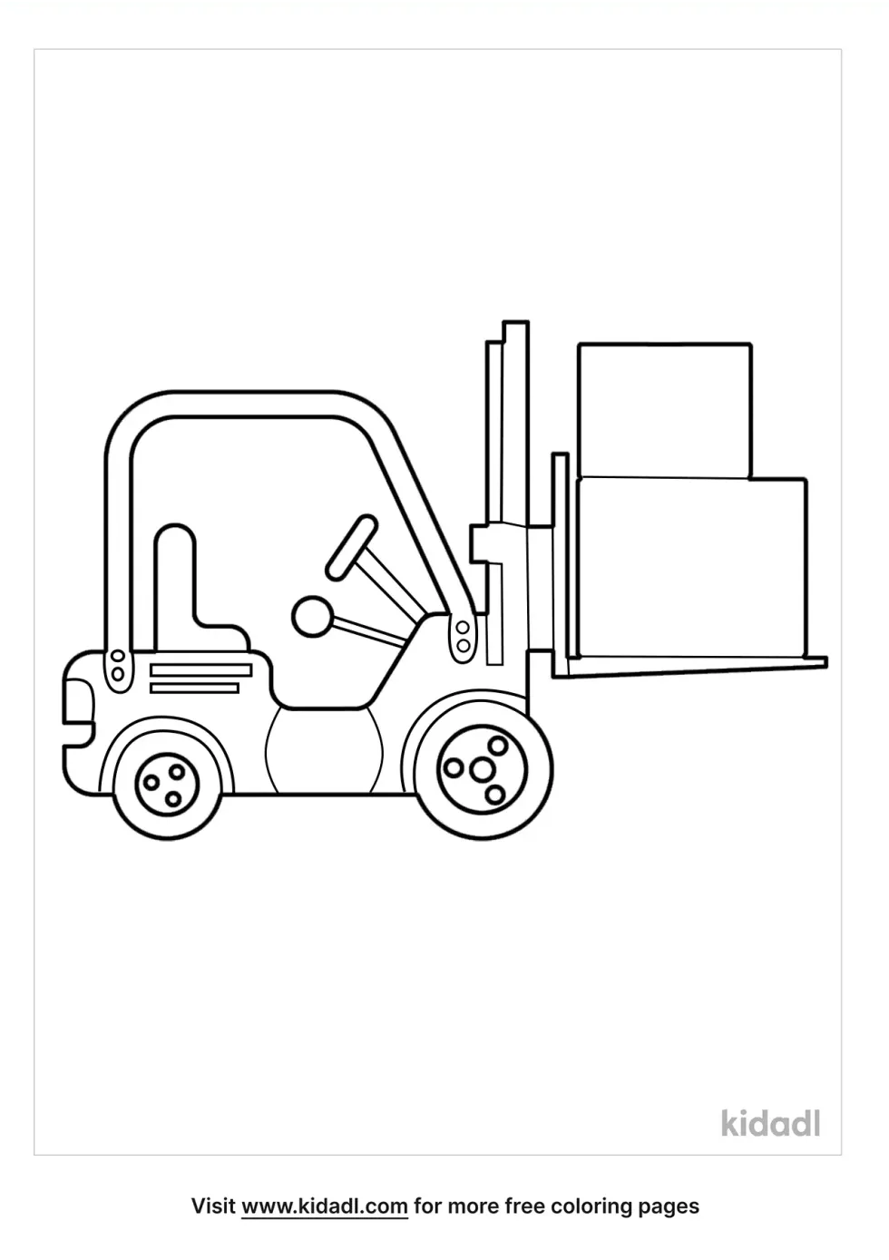 Forklift Coloring Page