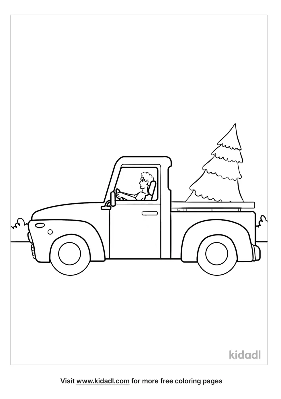 Christmas Truck Coloring Page