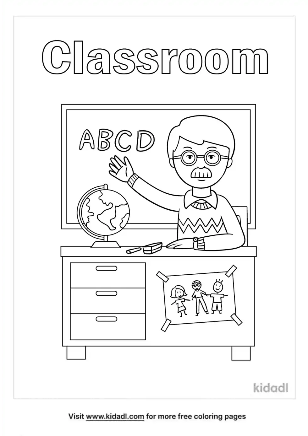 Classroom Coloring Page