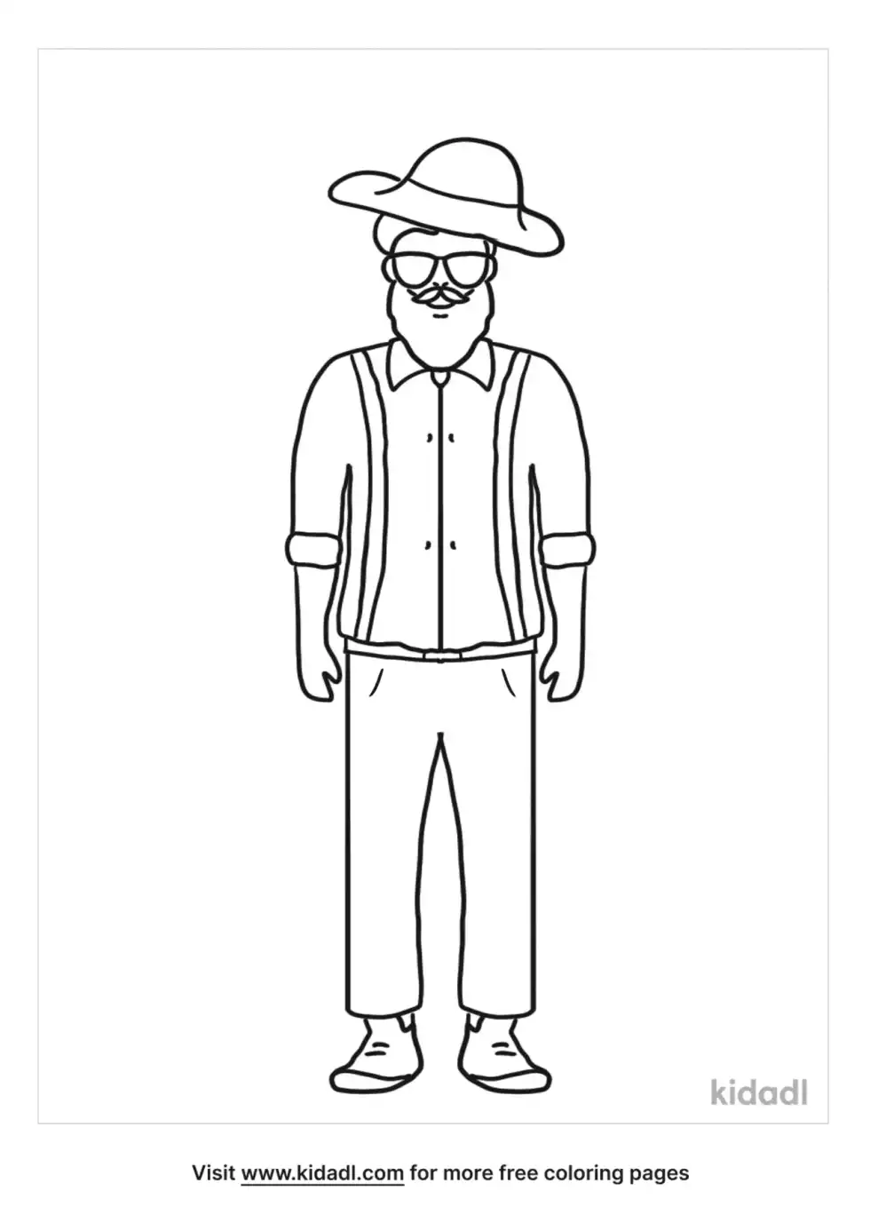 Hipster Fashion Coloring Page