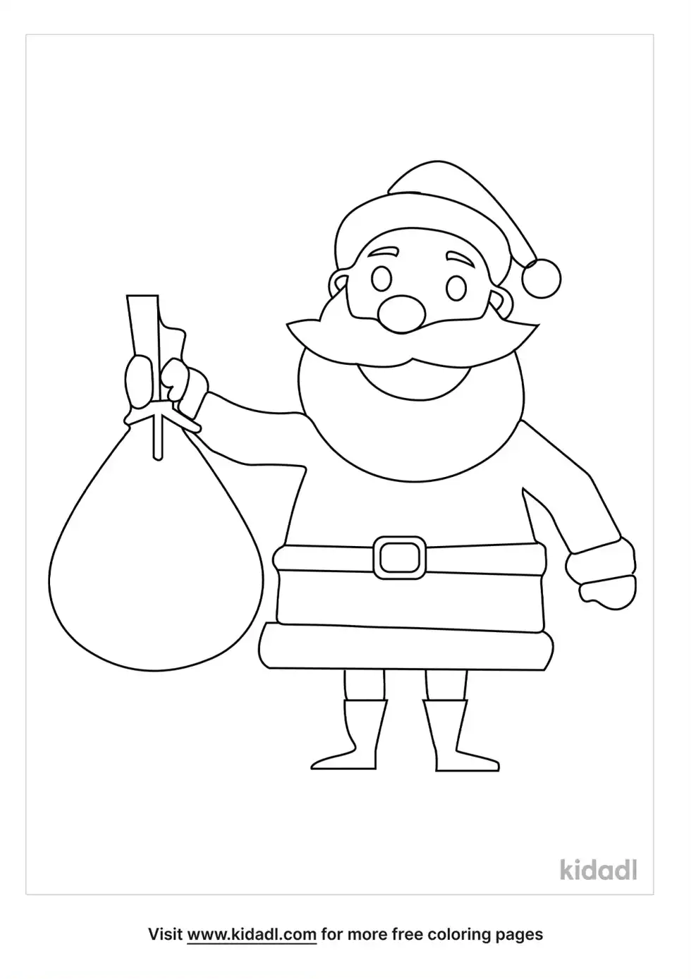 Santa Holding Bag Coloring Page