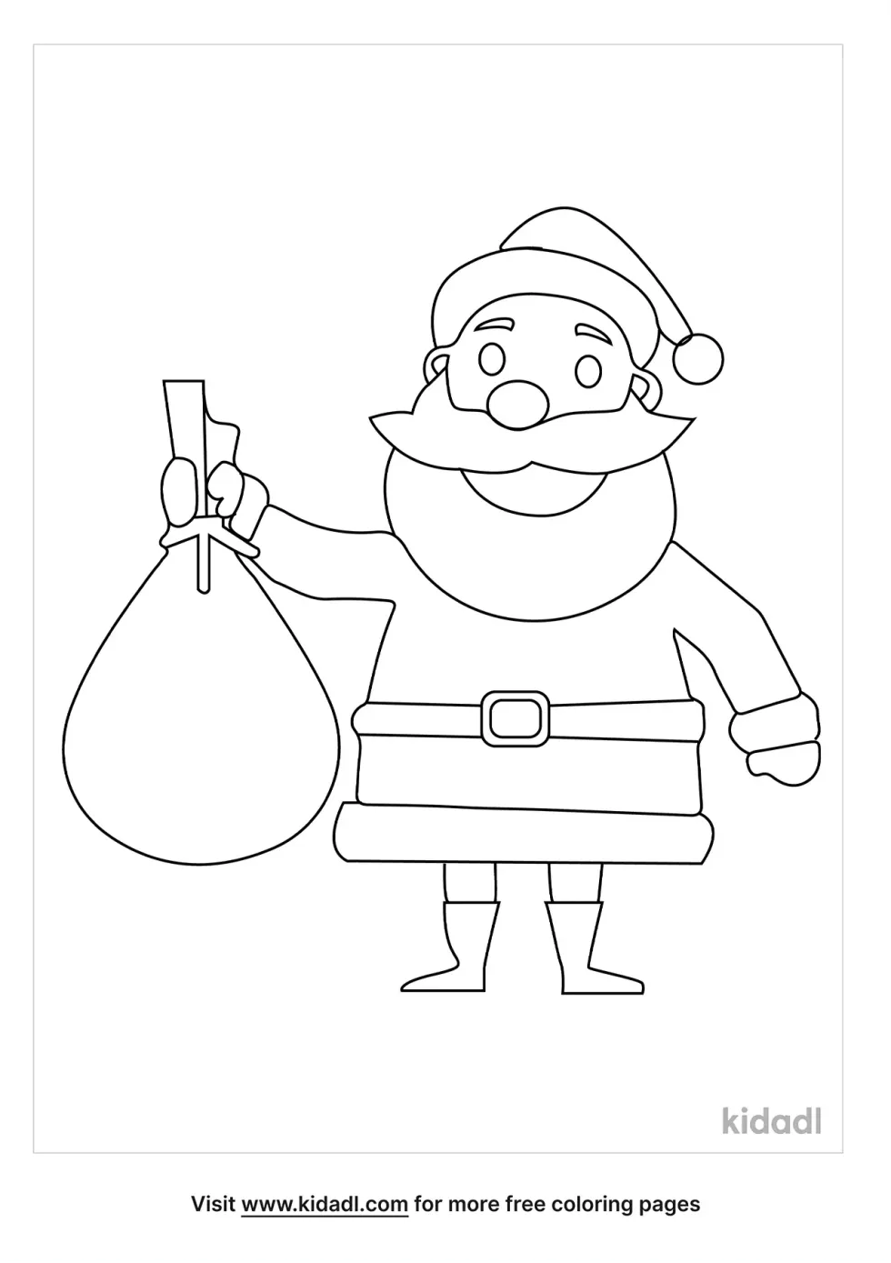 Santa Holding Bag Coloring Page