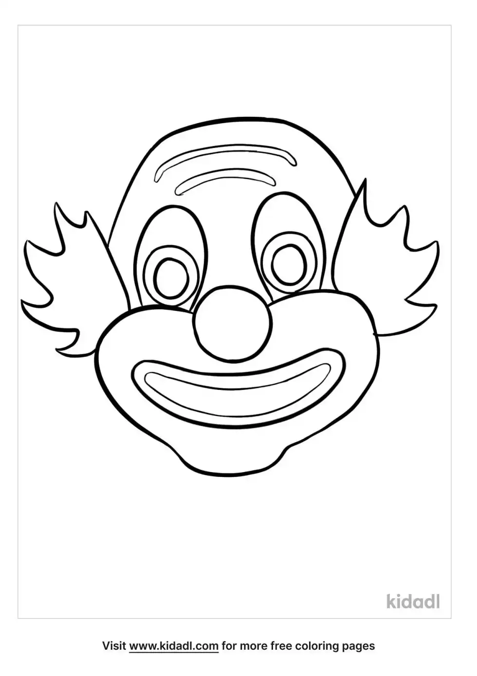 Clown Mask Coloring Page