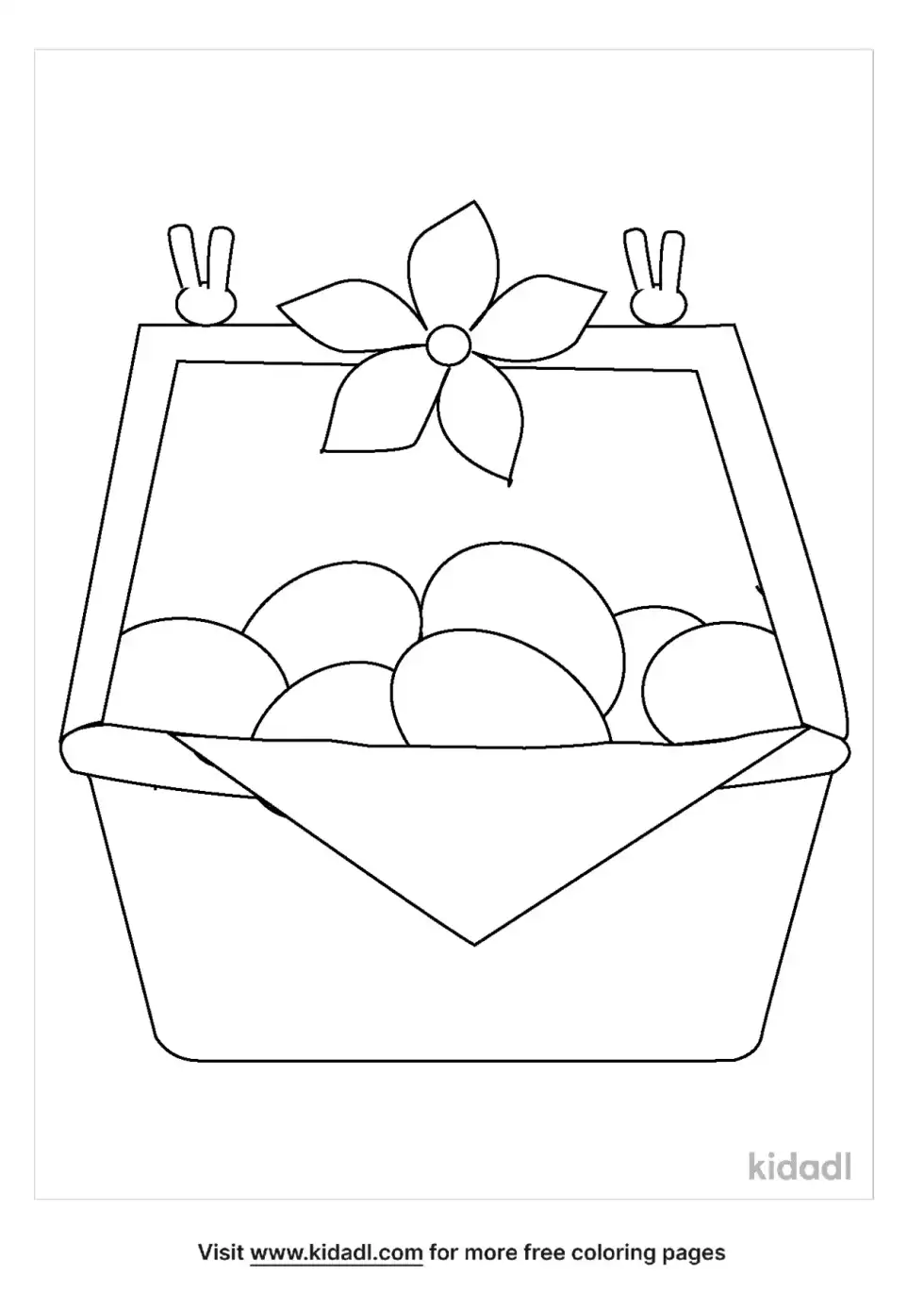 Easter Basket Outline Coloring Page