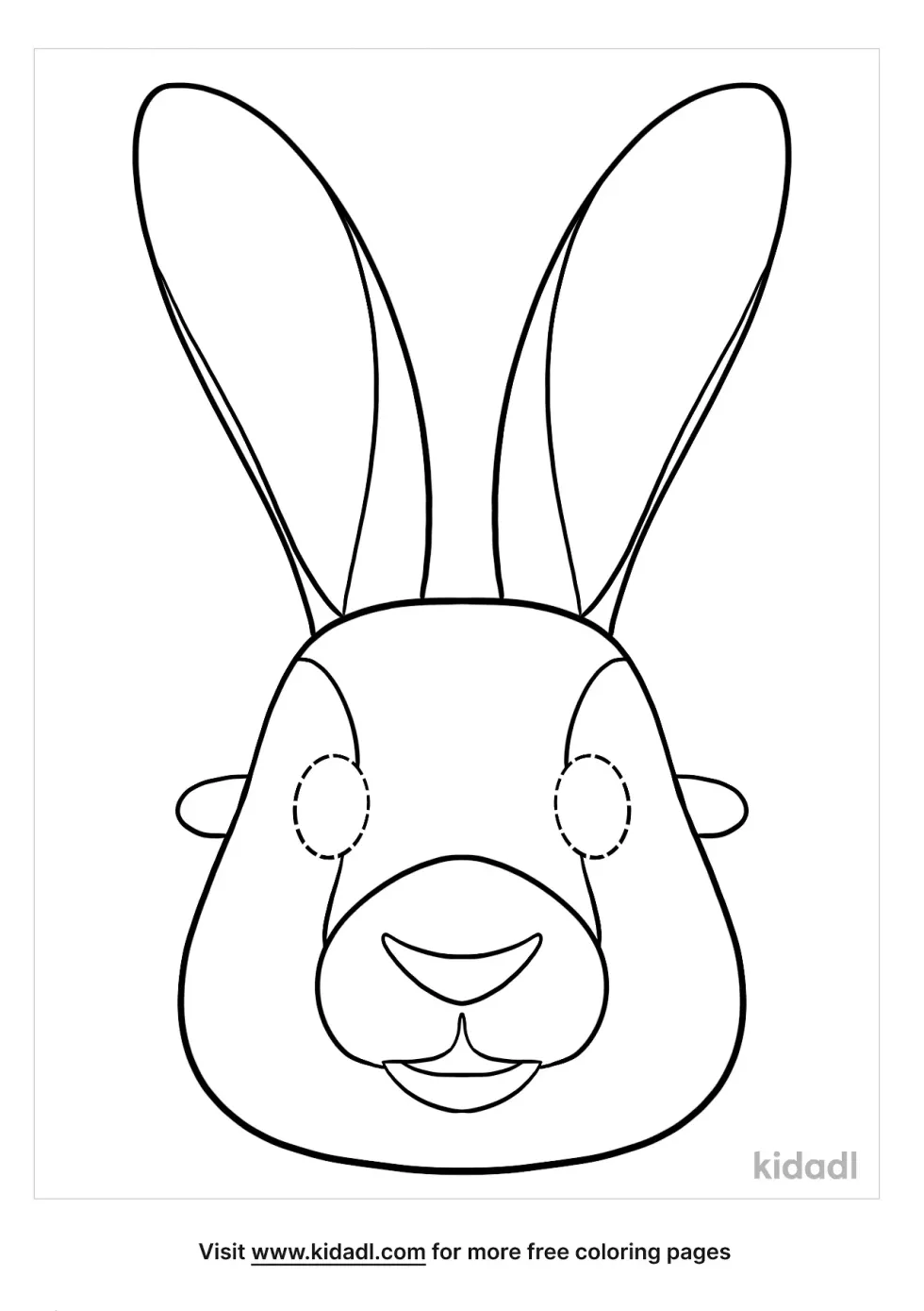 March Hare Mask Coloring Page