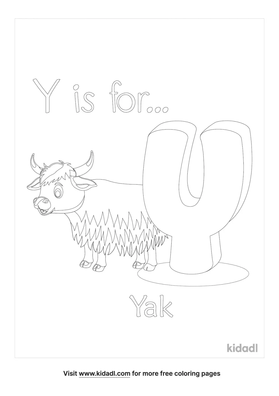 Y Is For... Coloring Page