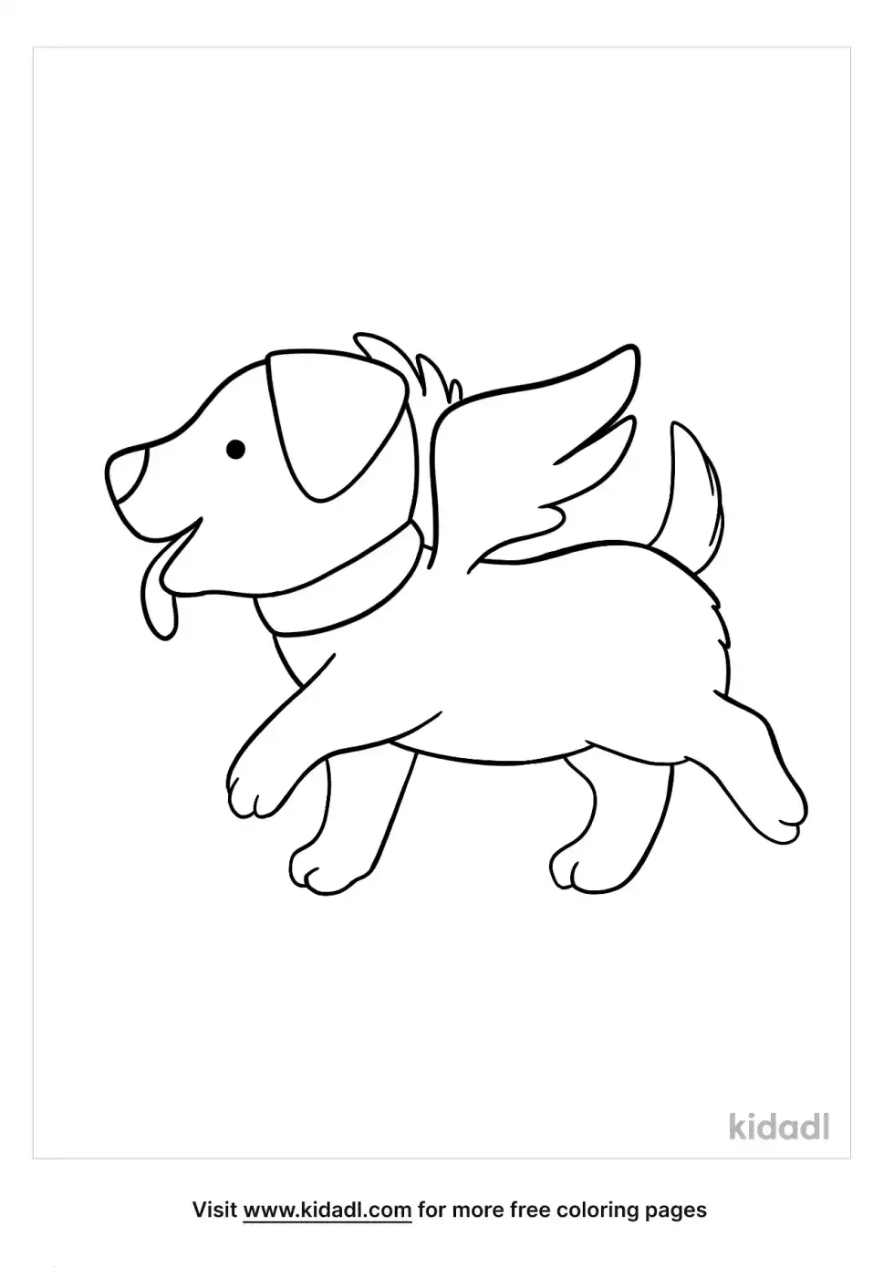 Flying Puppy Coloring Page