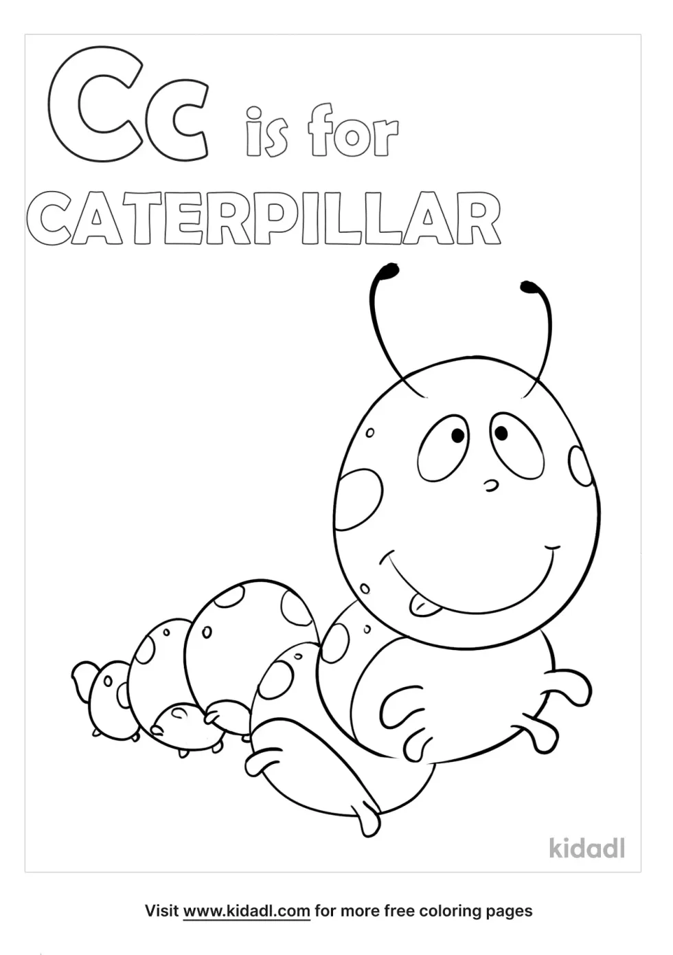 C Is For Caterpillar Coloring Page