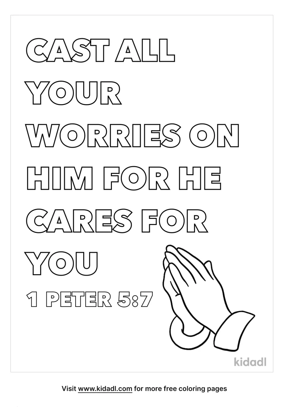 Cast All Your Cares On Him Coloring Page