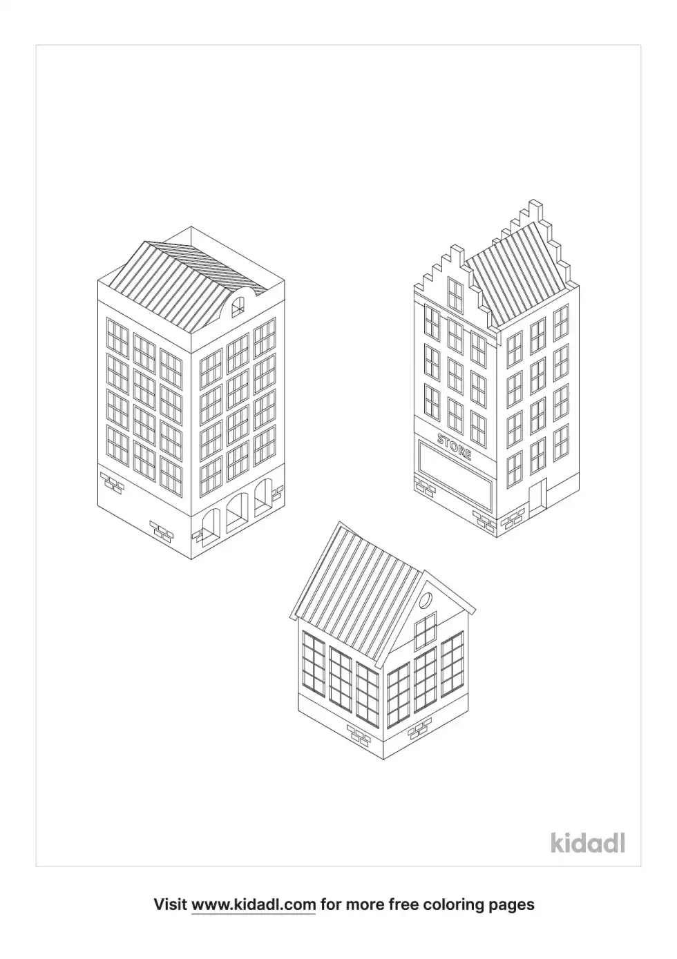 3D Coloring Page