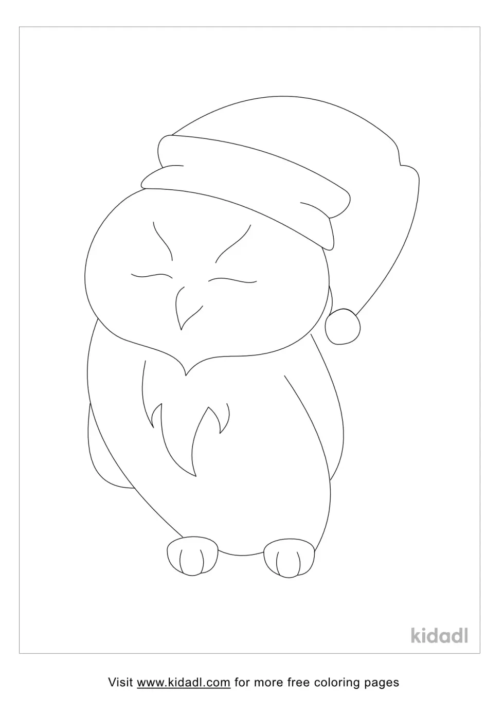 Sleeping Owl Cartoon Coloring Page