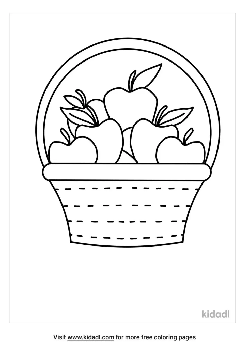 Apples In A Basket Coloring Page