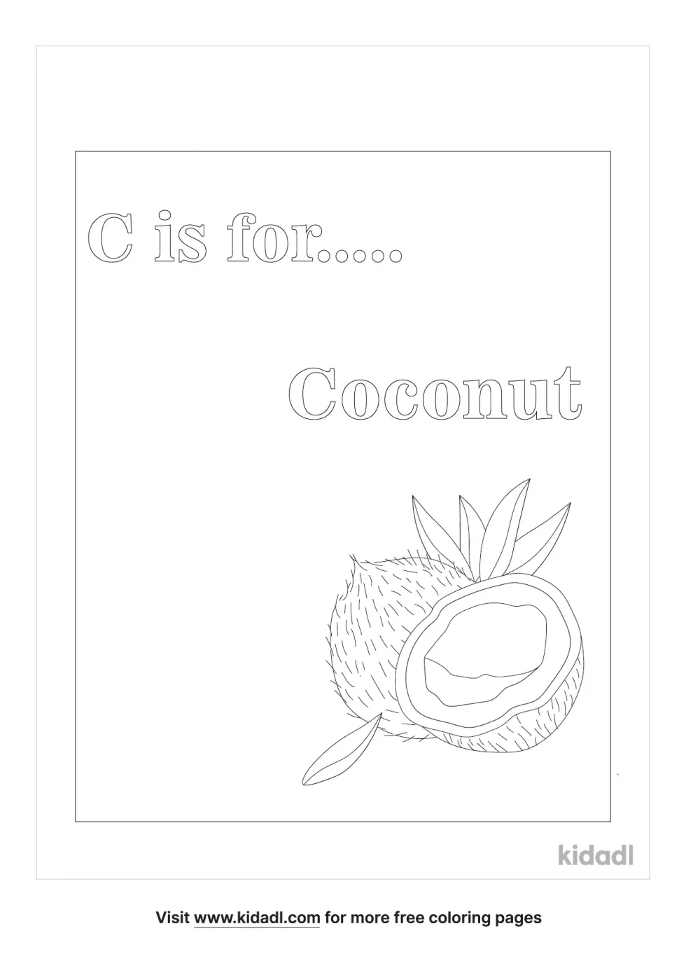 C Is For Coconut Coloring Page