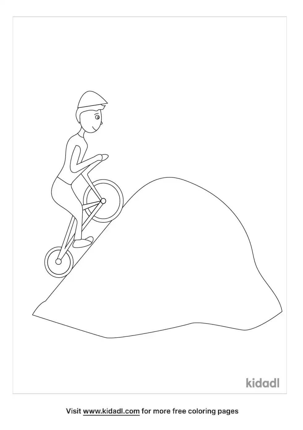 Bike On Hill Coloring Page