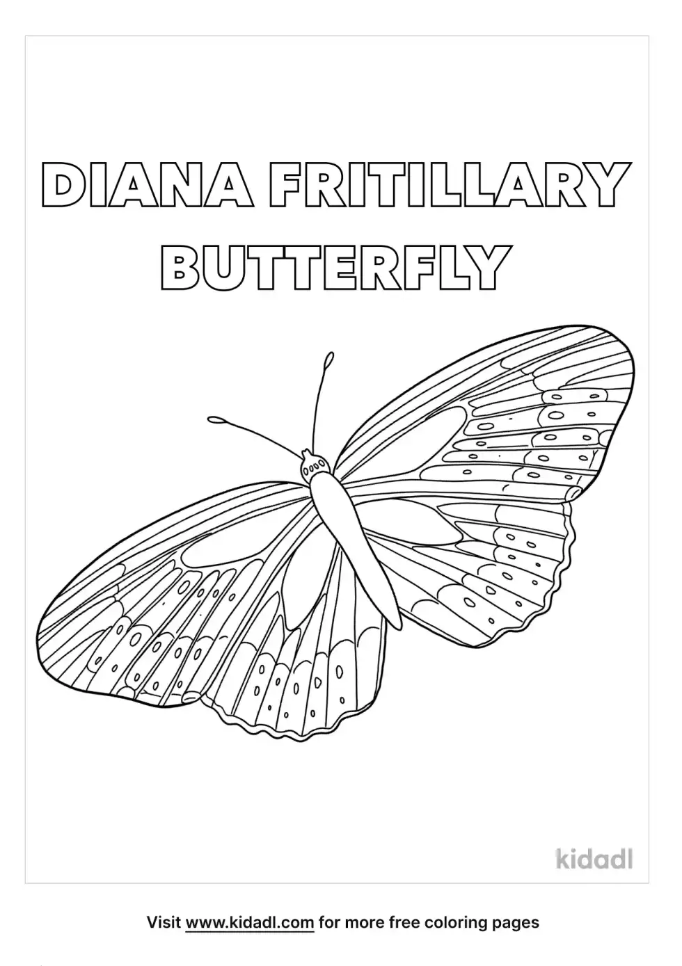 Diana Fritillary Butterfly Coloring Page
