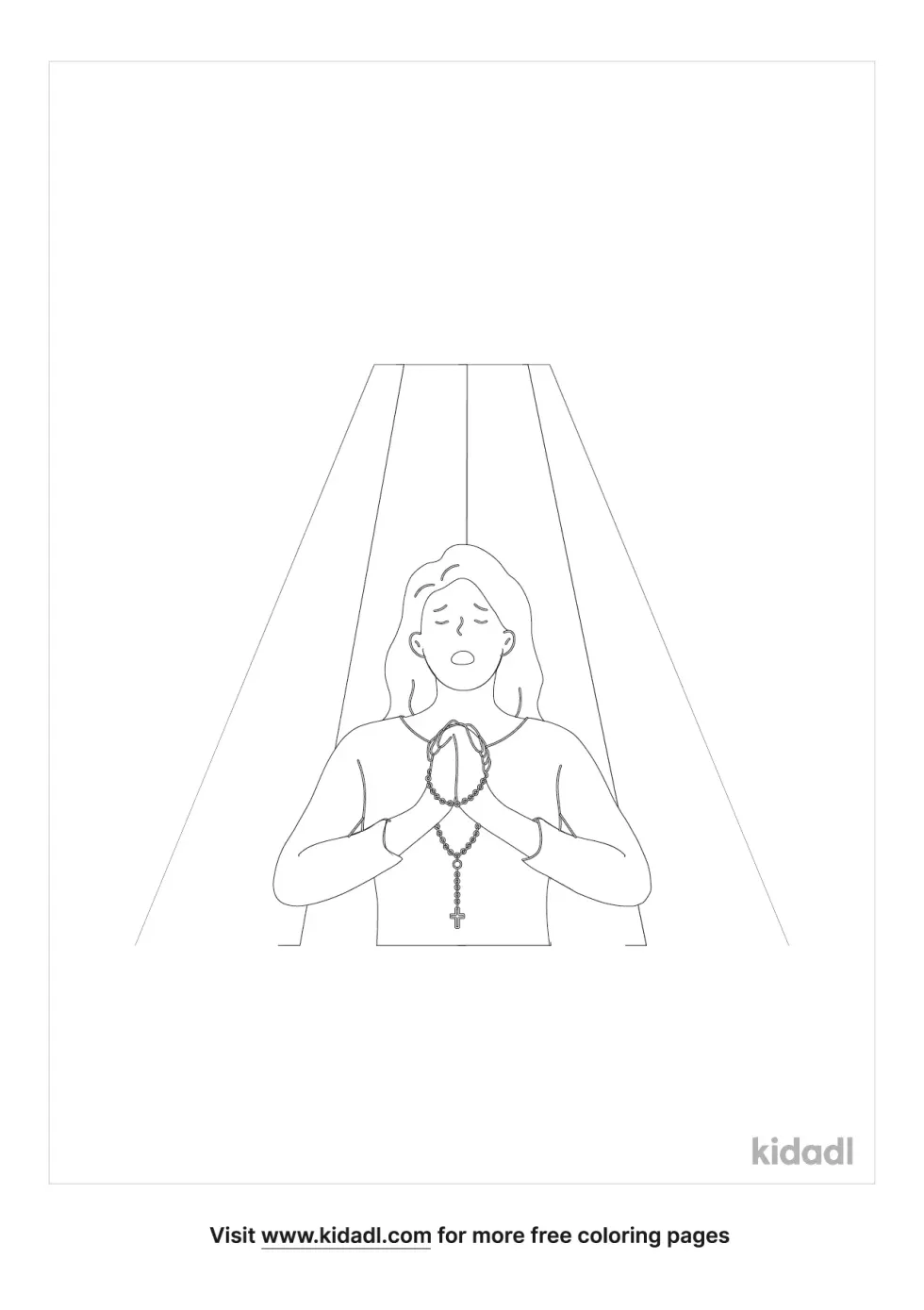 Woman Praying Coloring Page