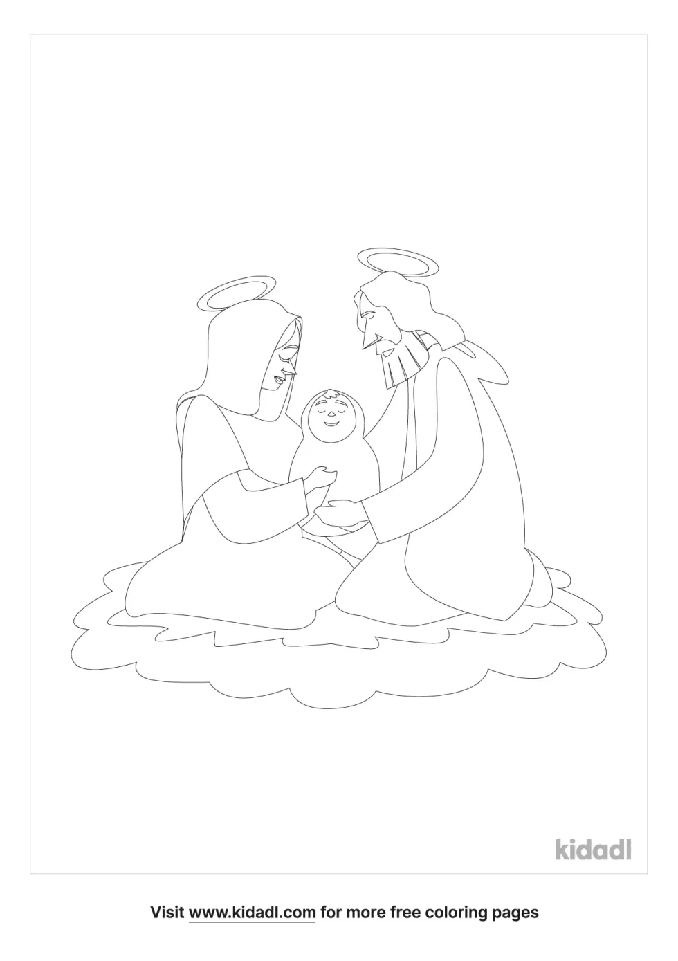 The Holy Family Coloring Page