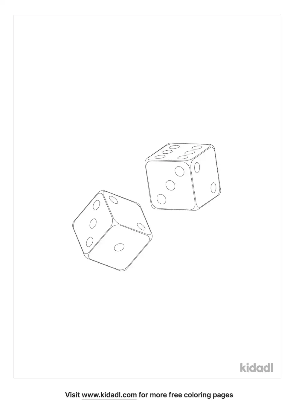 Throwing Dice Coloring Page