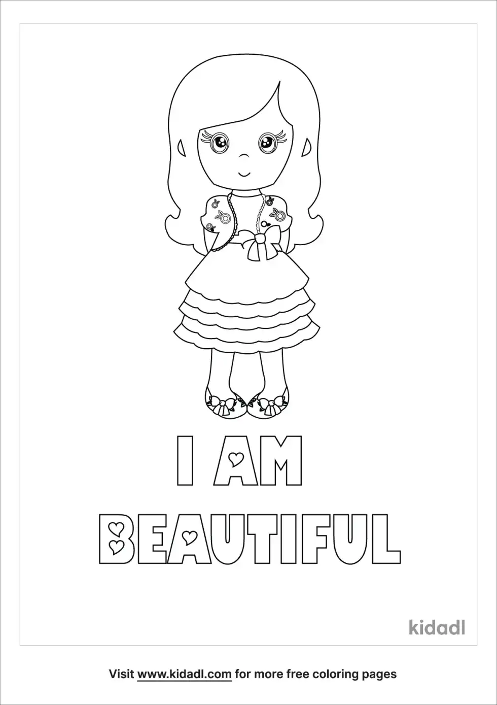 I Am Beautiful Coloring Page