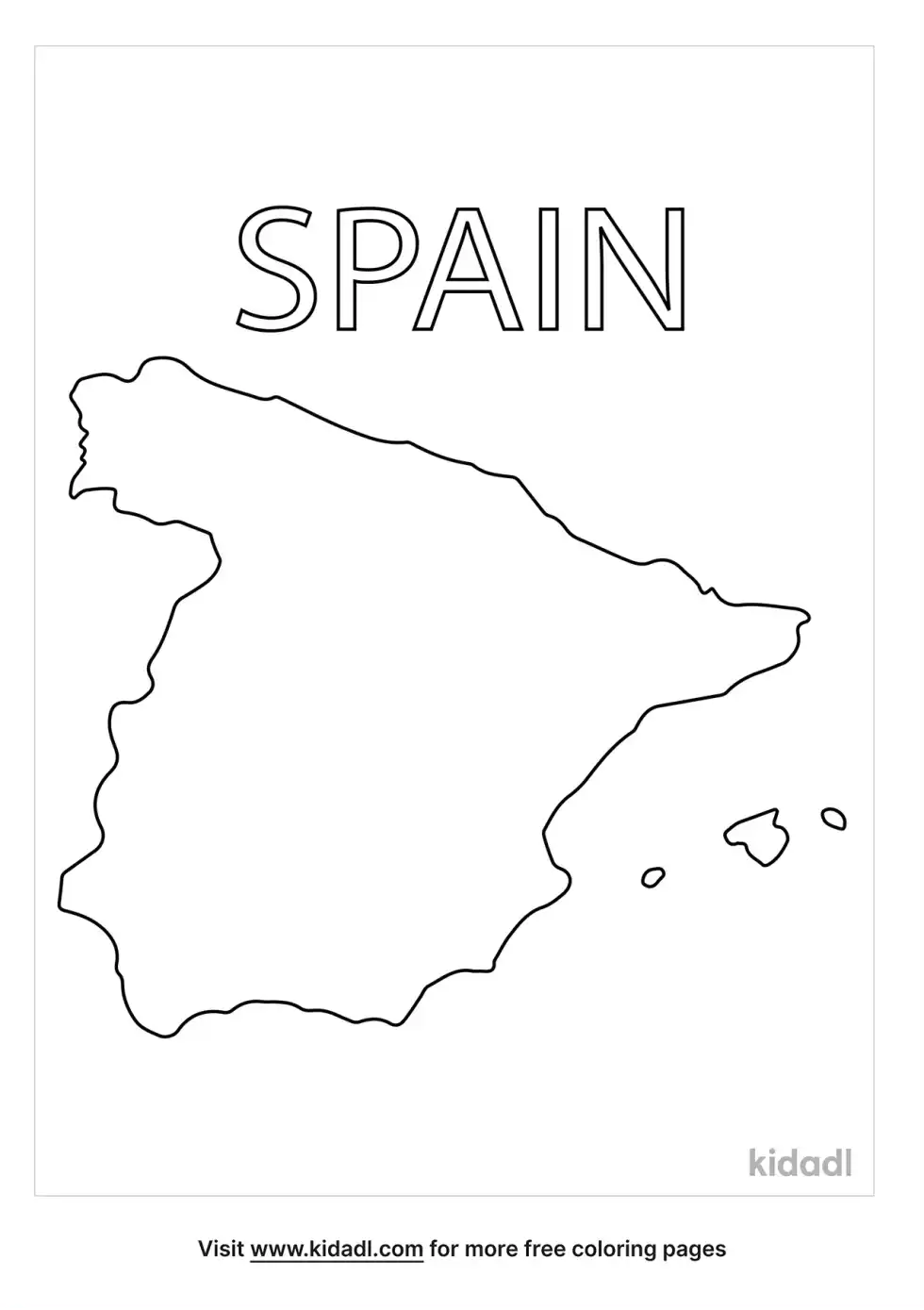 Spain Map Coloring Page