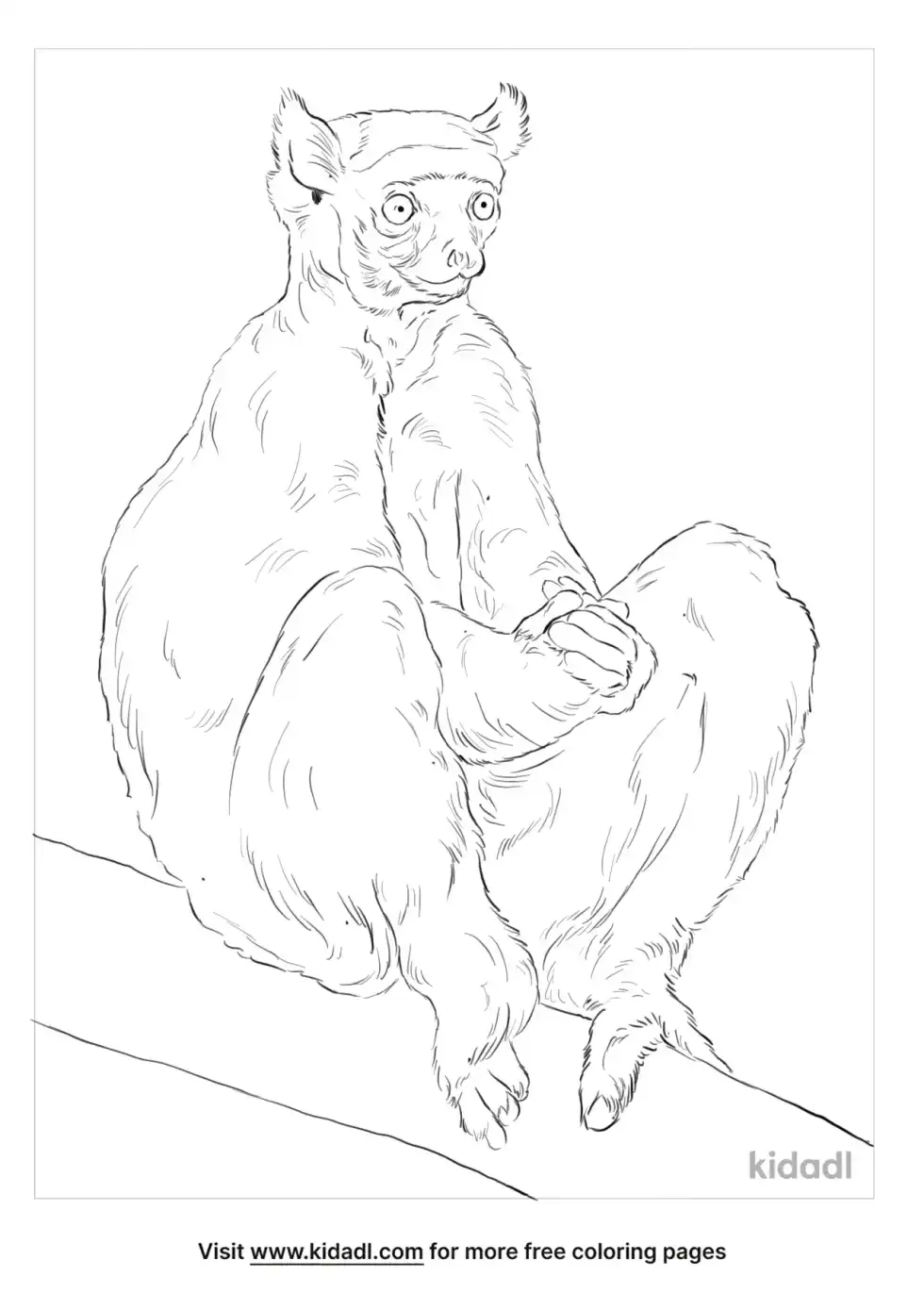 Golden-Crowned Sifaka Coloring Page