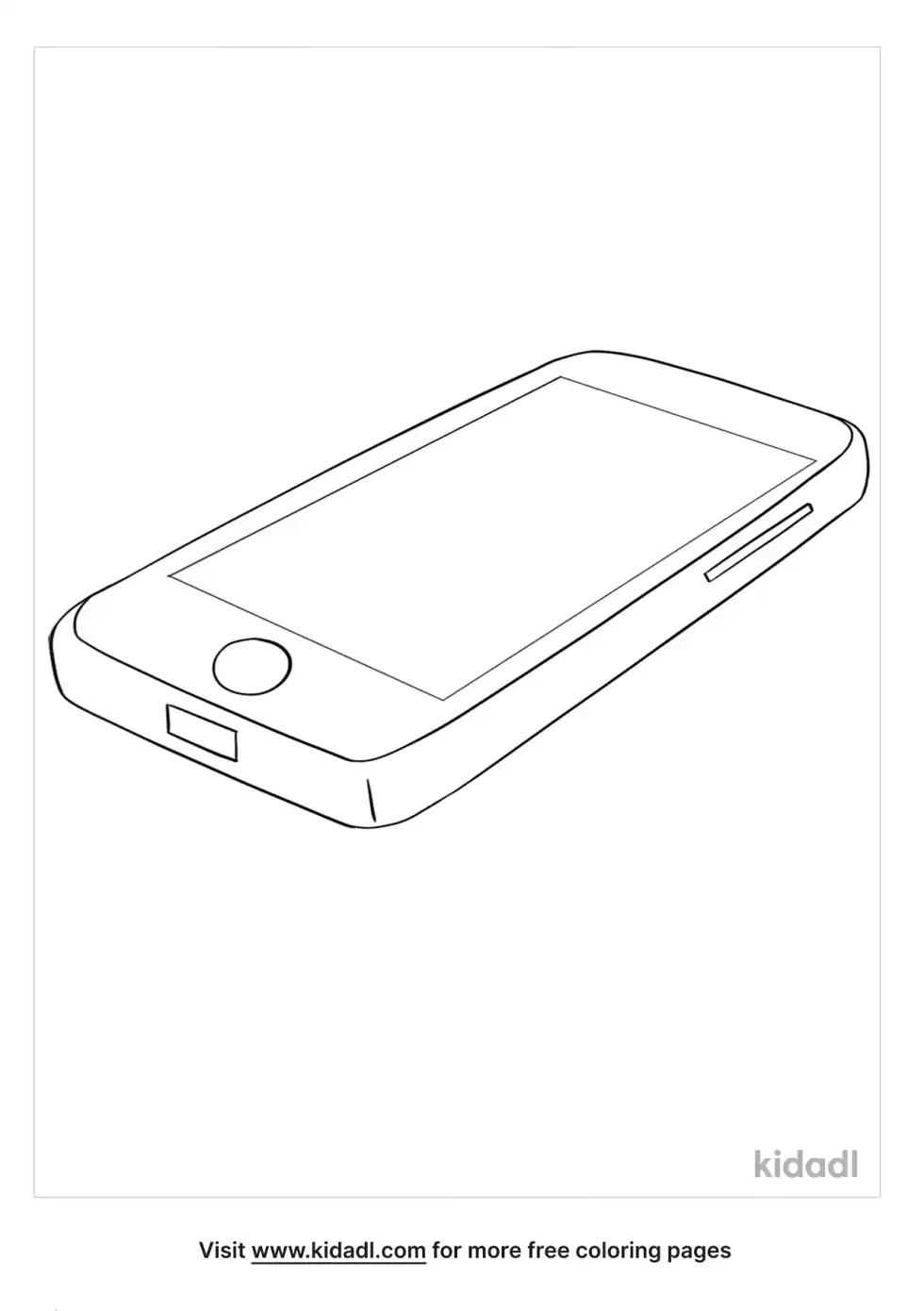 Sideways Cell Phone Coloring Page