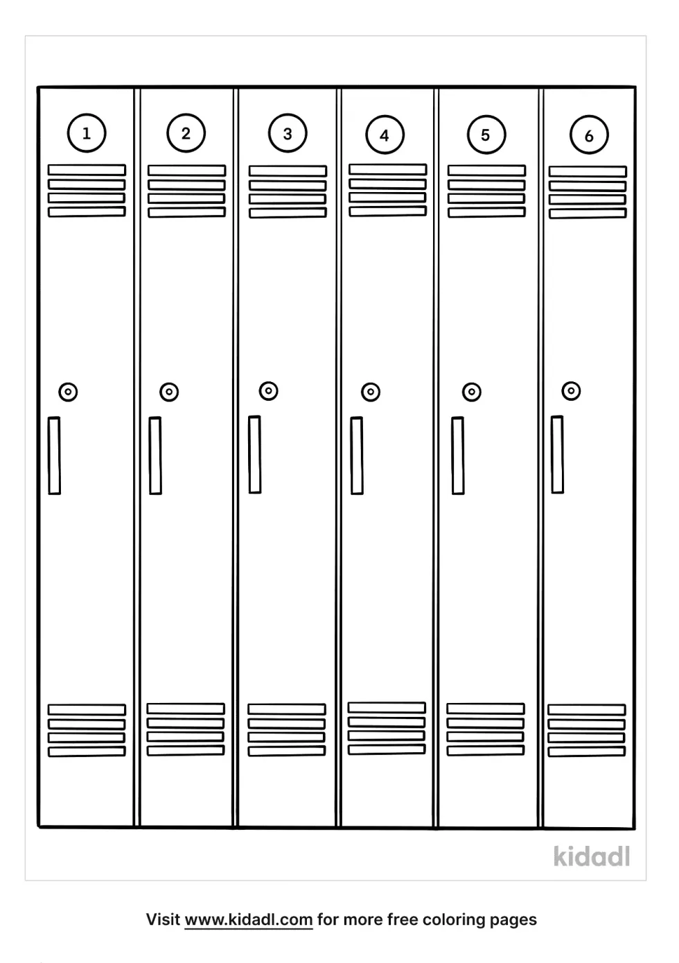 Lockers Coloring Page