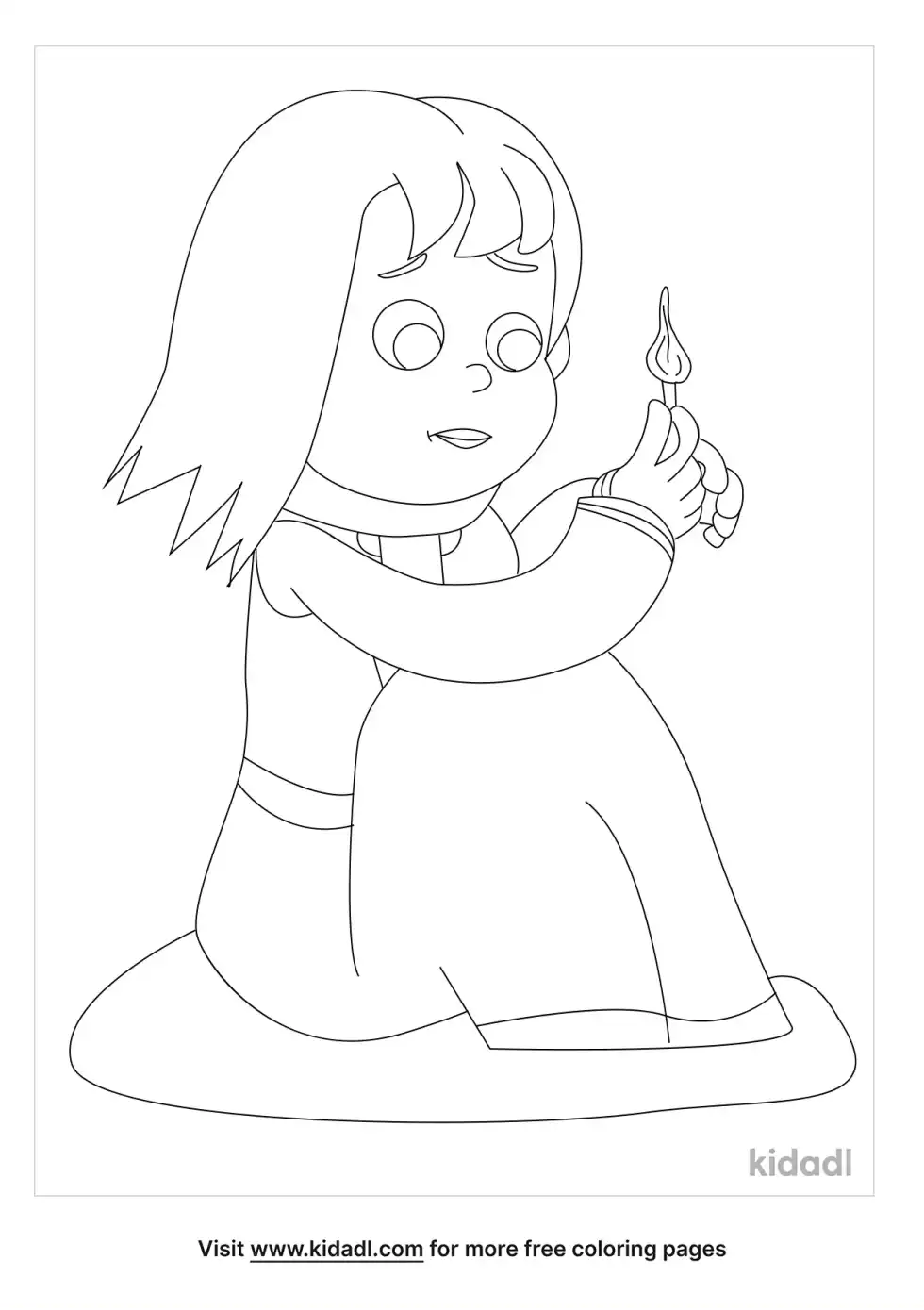 The Little Match Girl Coloring Page