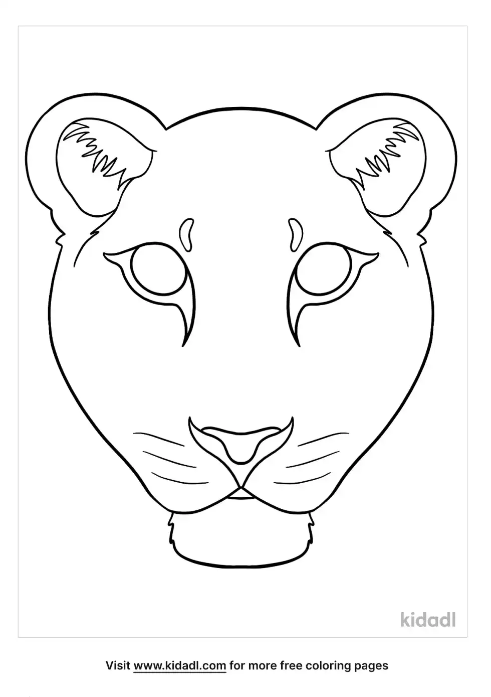 Lioness Mask Coloring Page