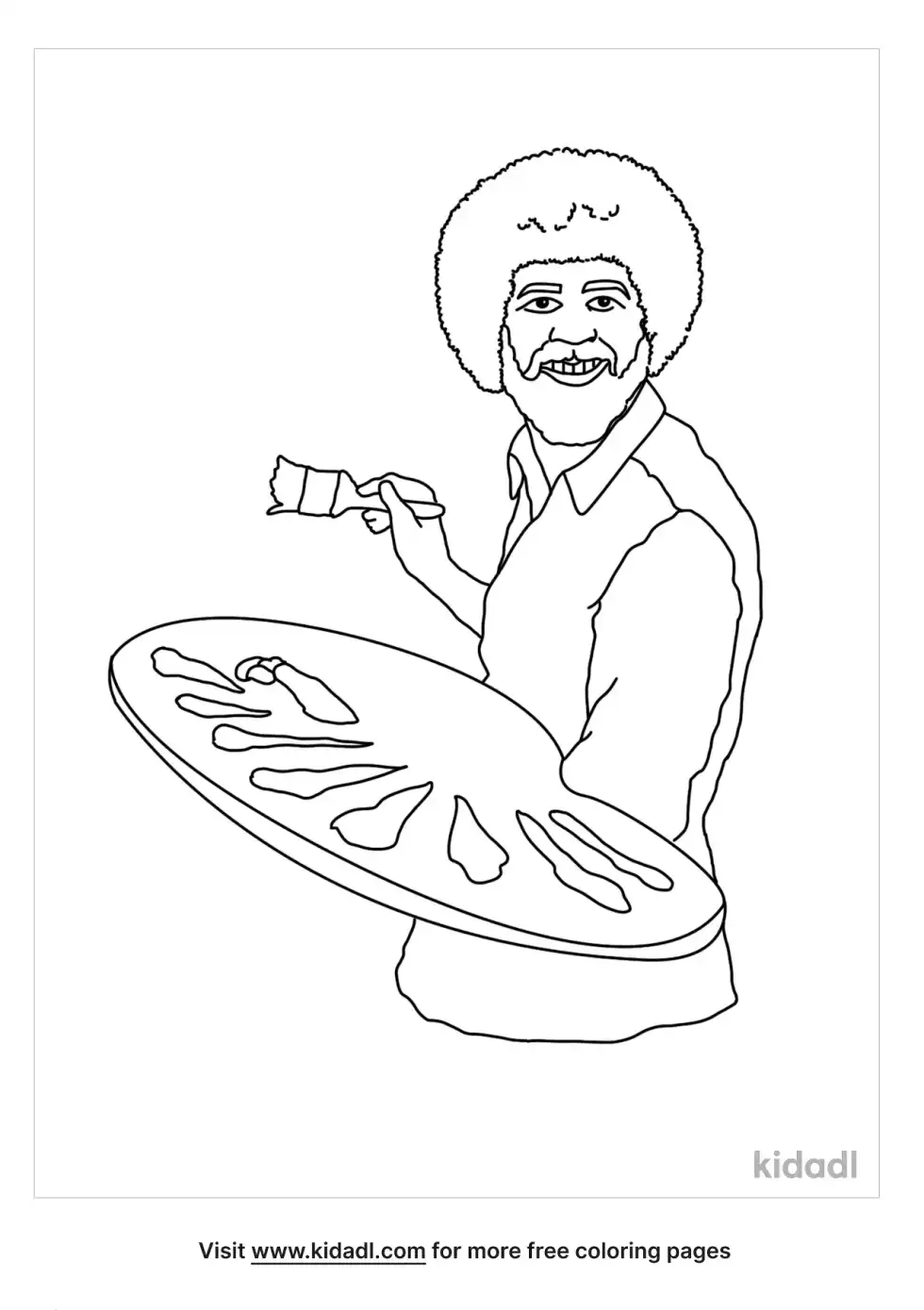 Bob Ross Coloring Page