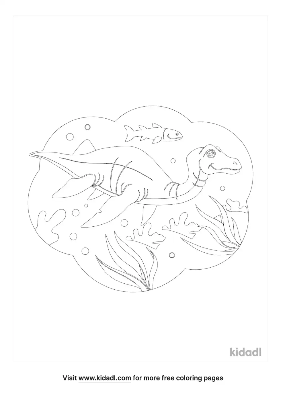 Sea Dinosaur Coloring Page