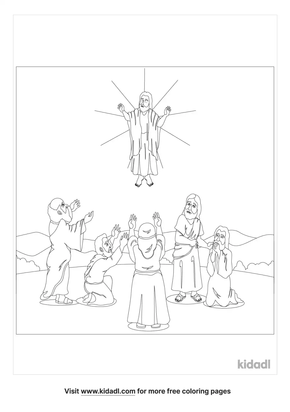 Saint In Heaven Coloring Page