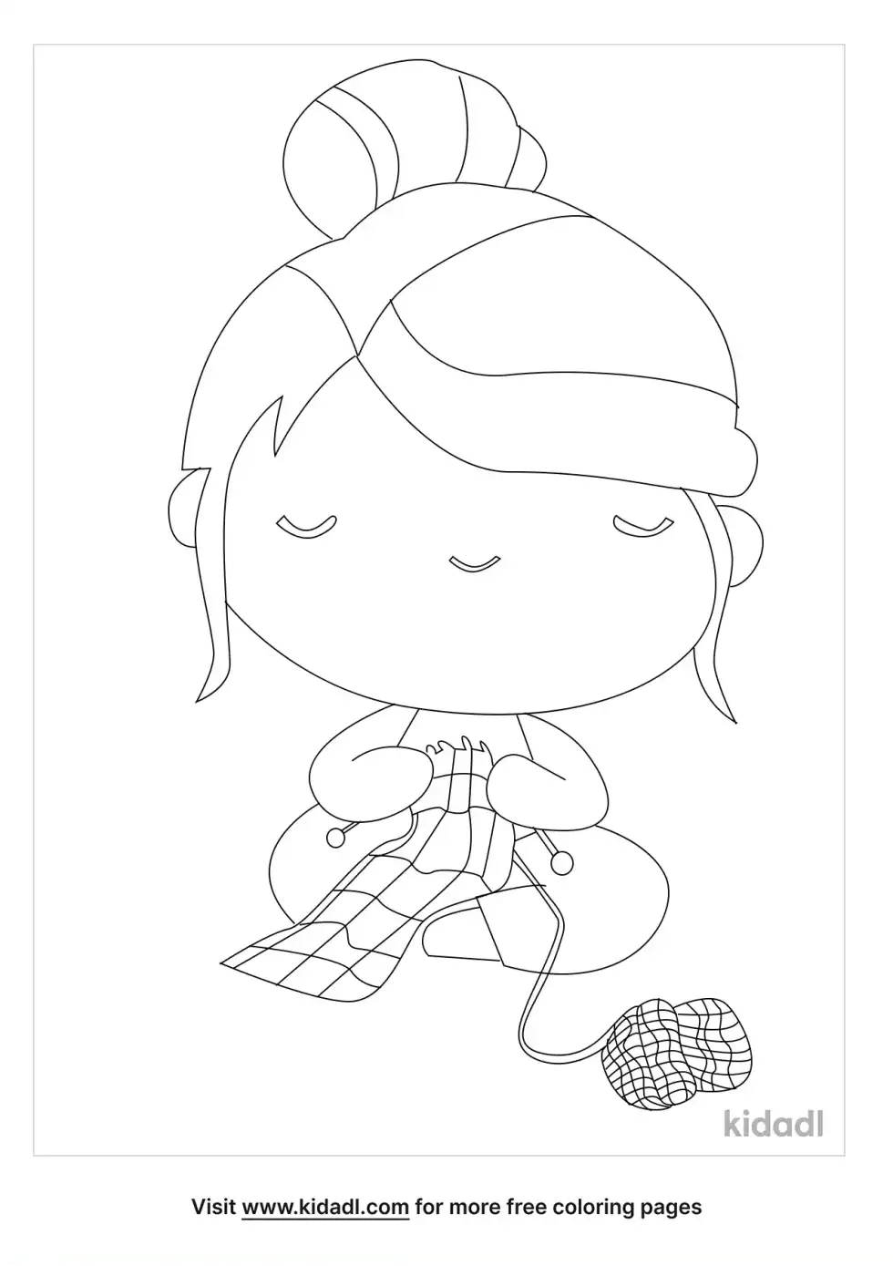 Knitting Coloring Page