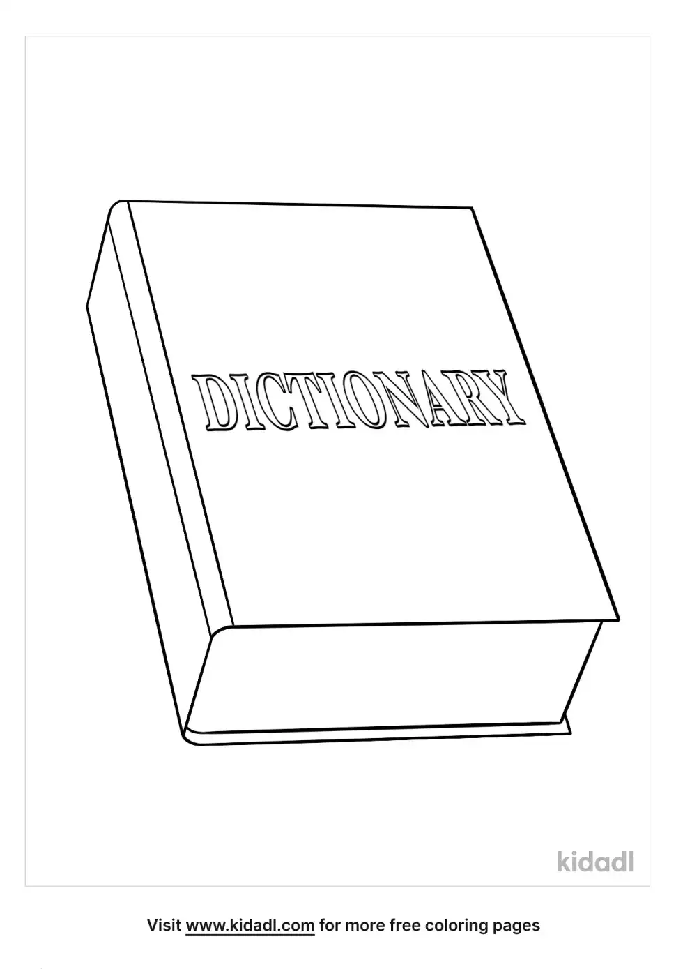 Dictionary Coloring Page