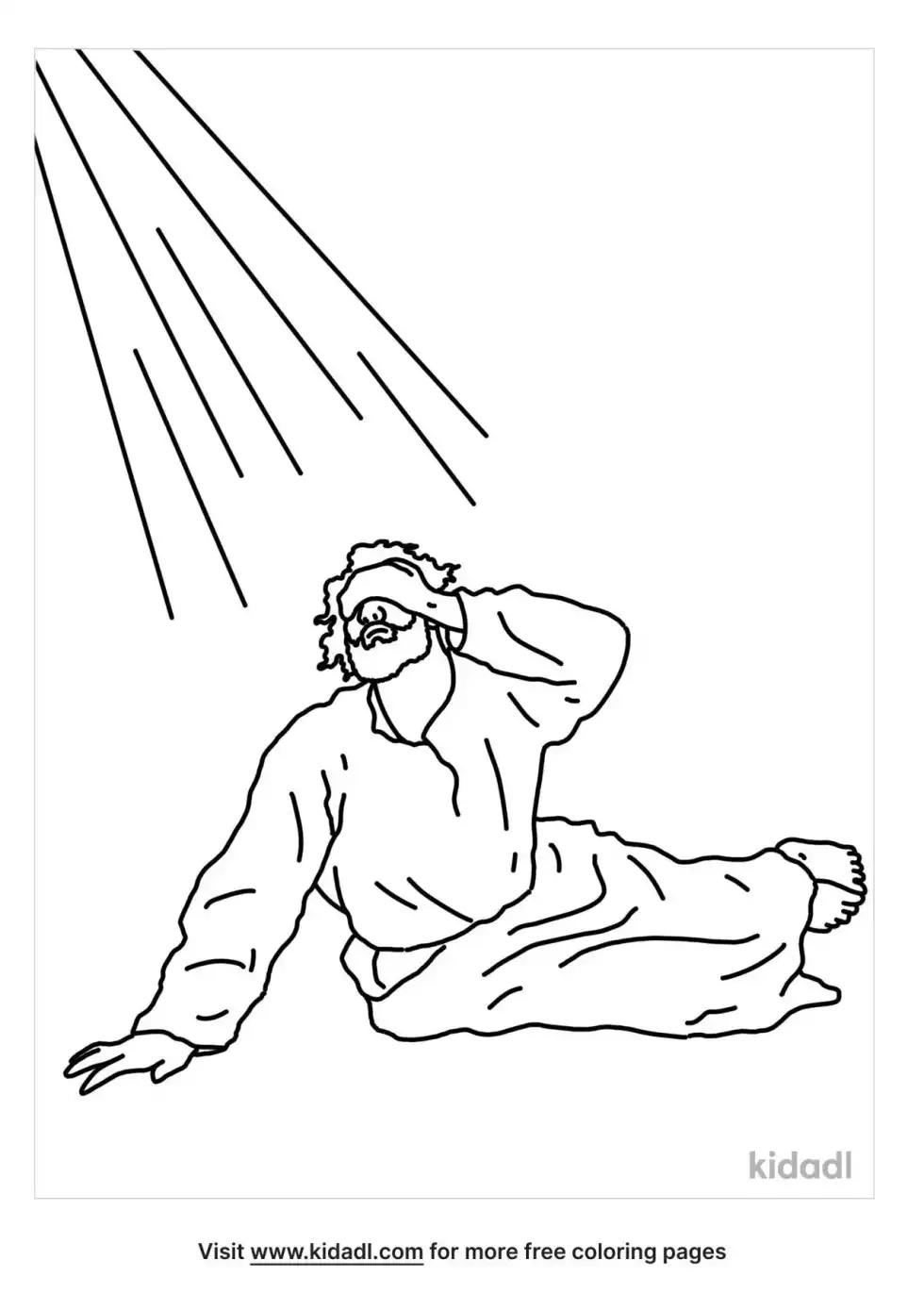 Acts 9 Saul Blinded Coloring Page
