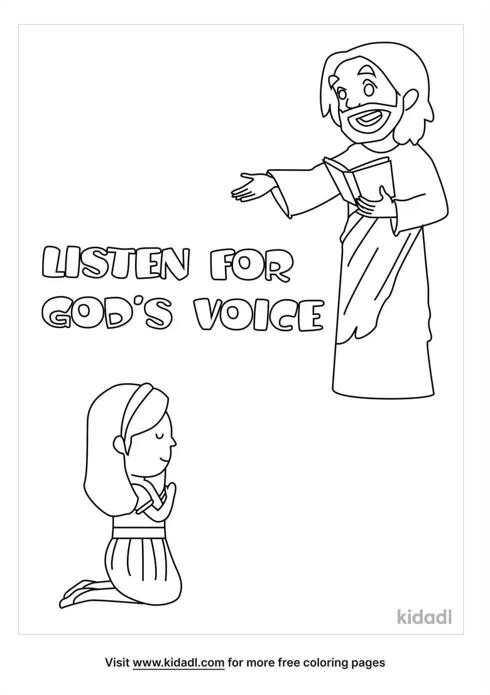 Listen For God's Voice Coloring Page