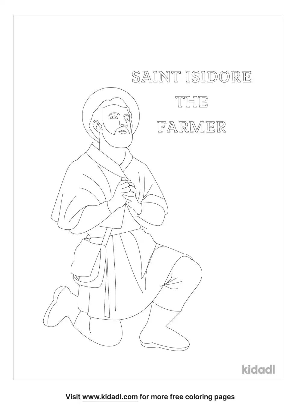 Saint Isidore Of Farmers Coloring Page
