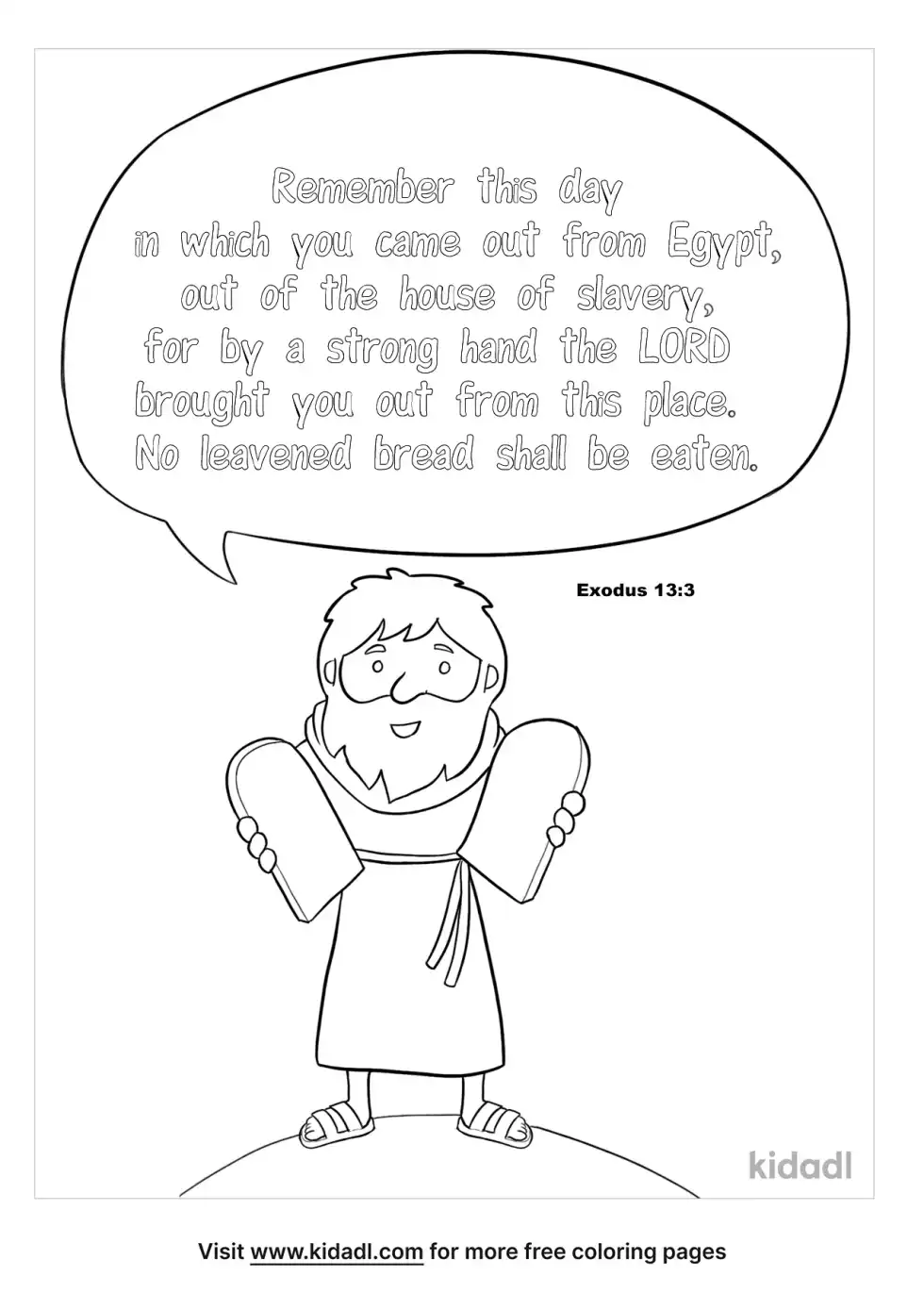 Exodus 13:3 Coloring Page