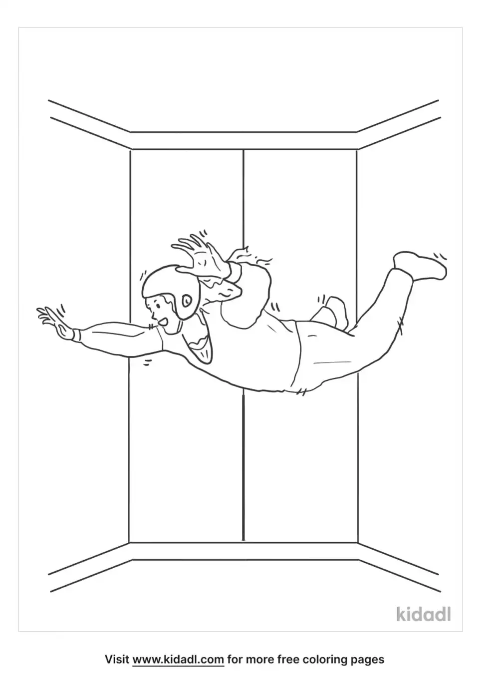 Indoor Skydiving Girl Coloring Page