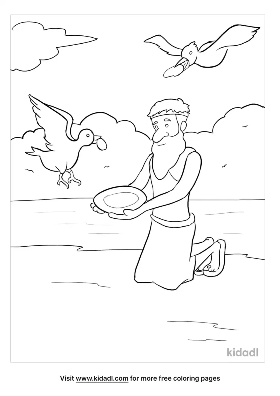 God Feeding Elijah Coloring Page