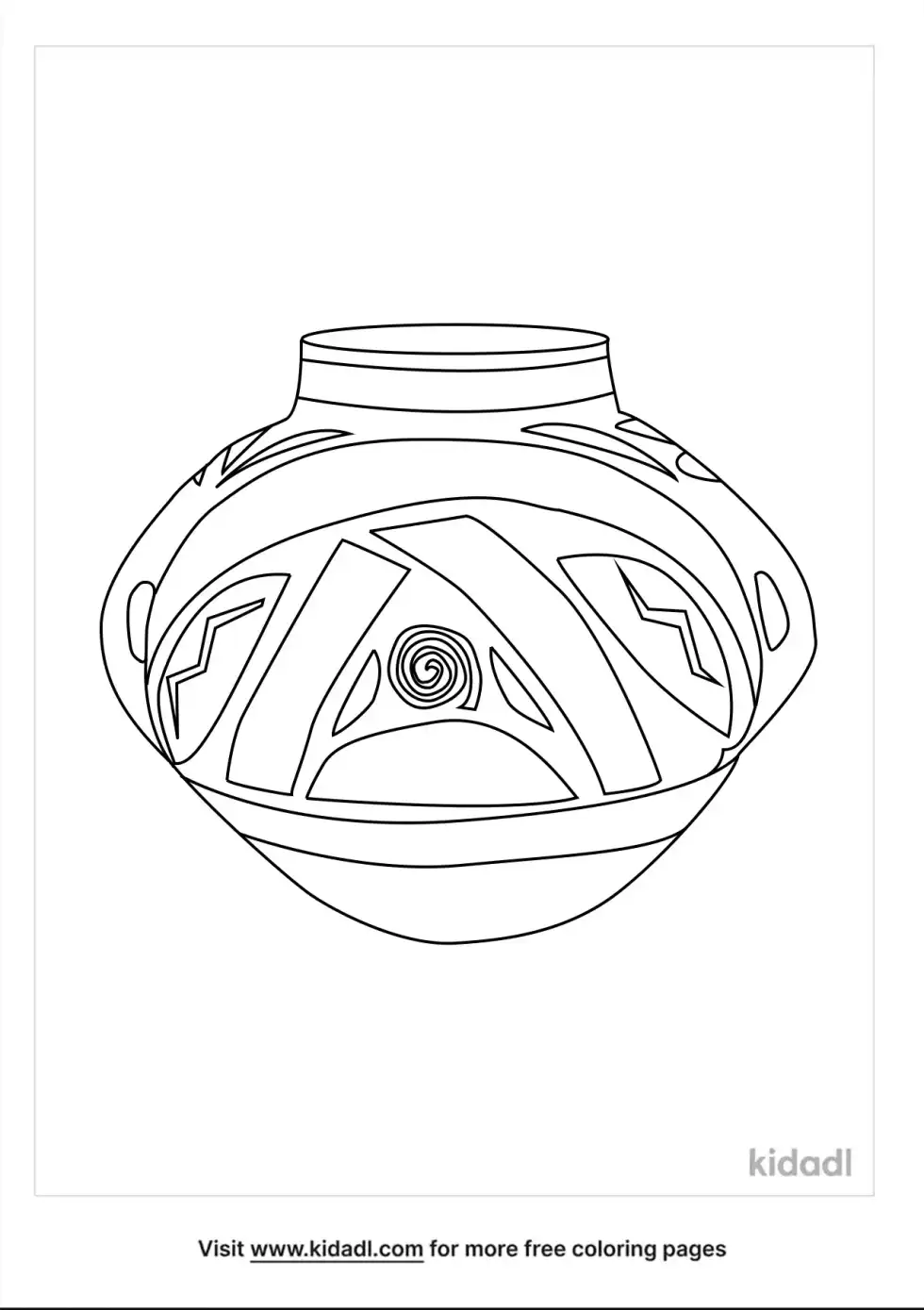 Aztec Vases Coloring Page