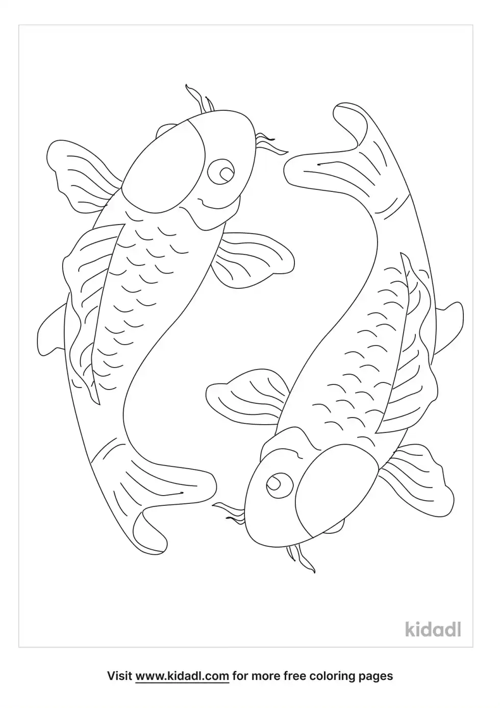 Koi Yin Yang Coloring Page